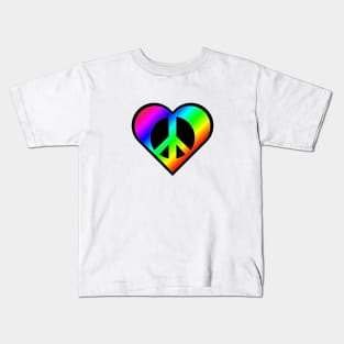 Heart Peace and love Kids T-Shirt